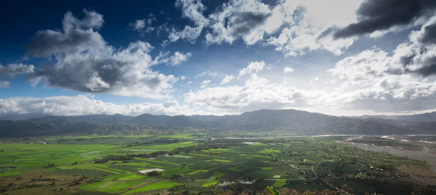 Landscape valley clouds green fields mountains philippines – Landscape