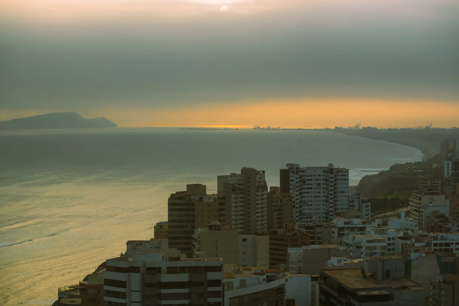 Coast beach sunset city sea seaside aerial – Landscape