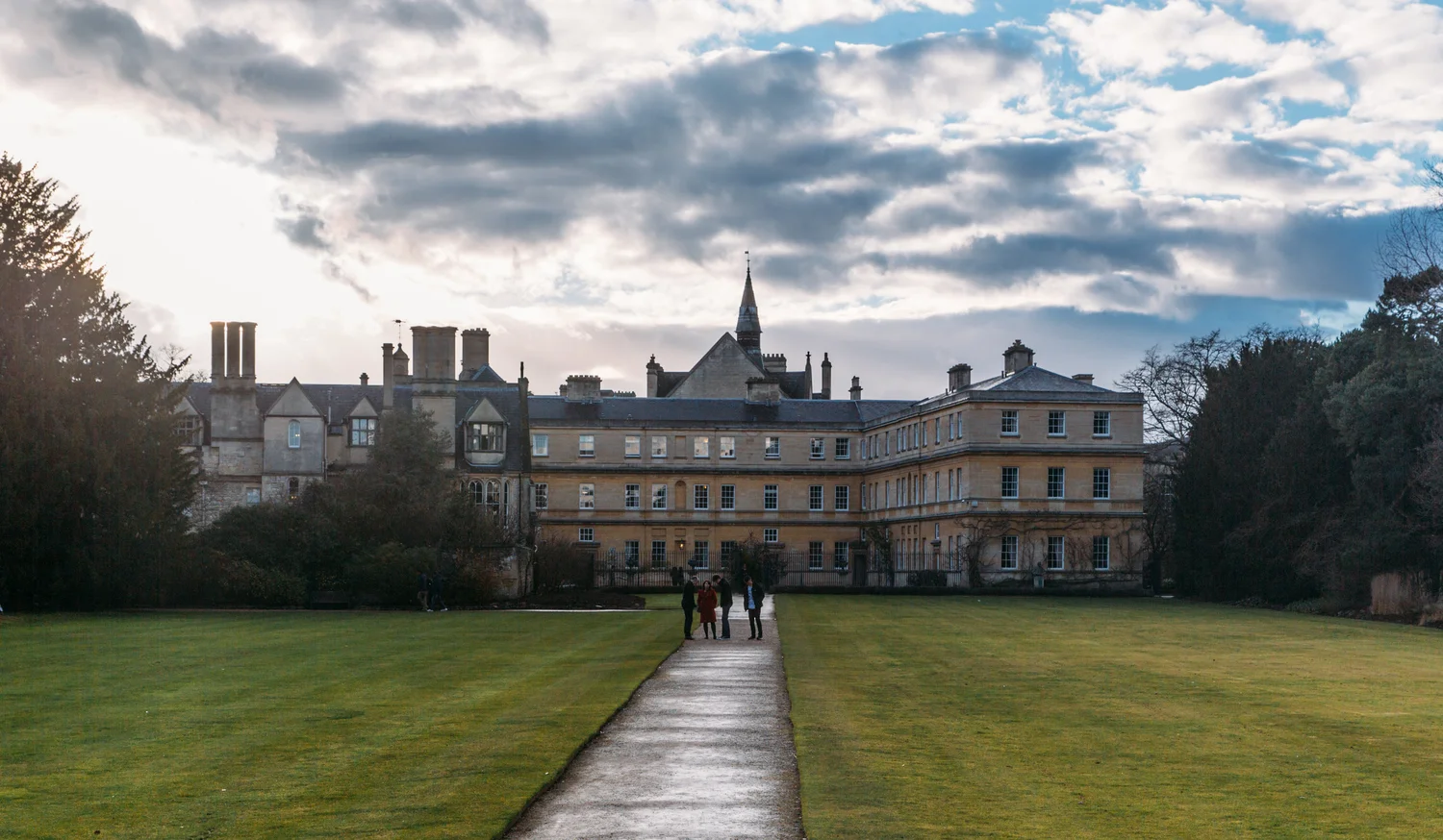 Castle palace grand building lawn park cloudy – Landscape