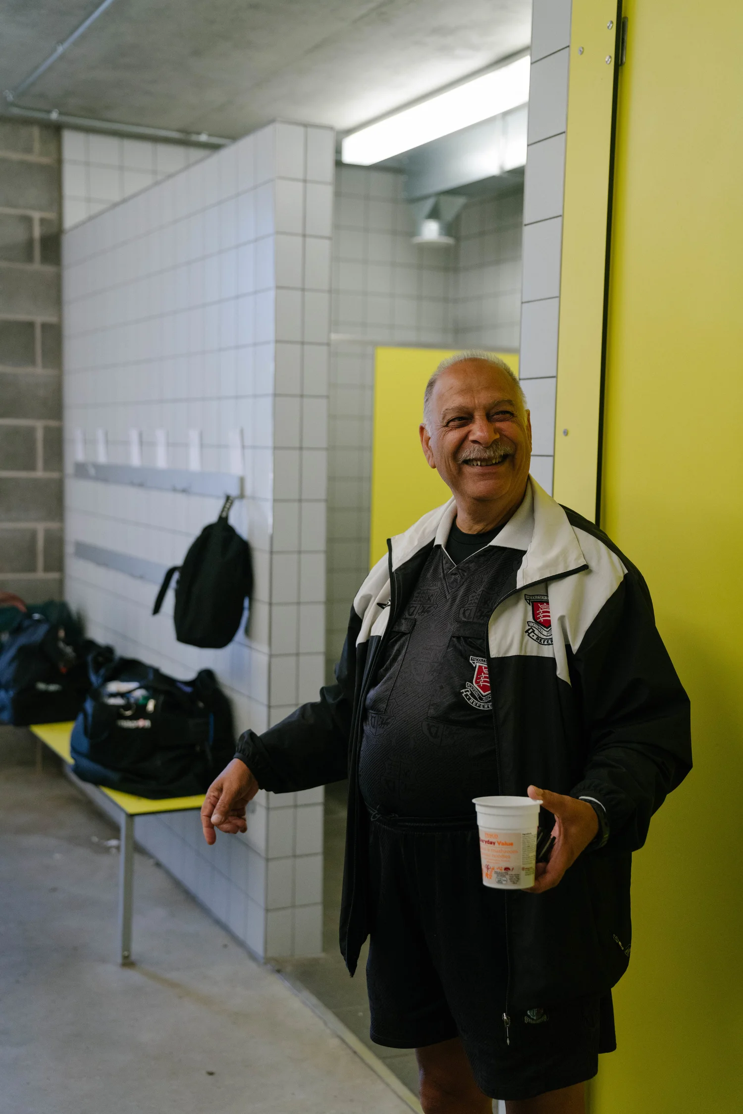 Another happy referee enjoying a nice Beverage