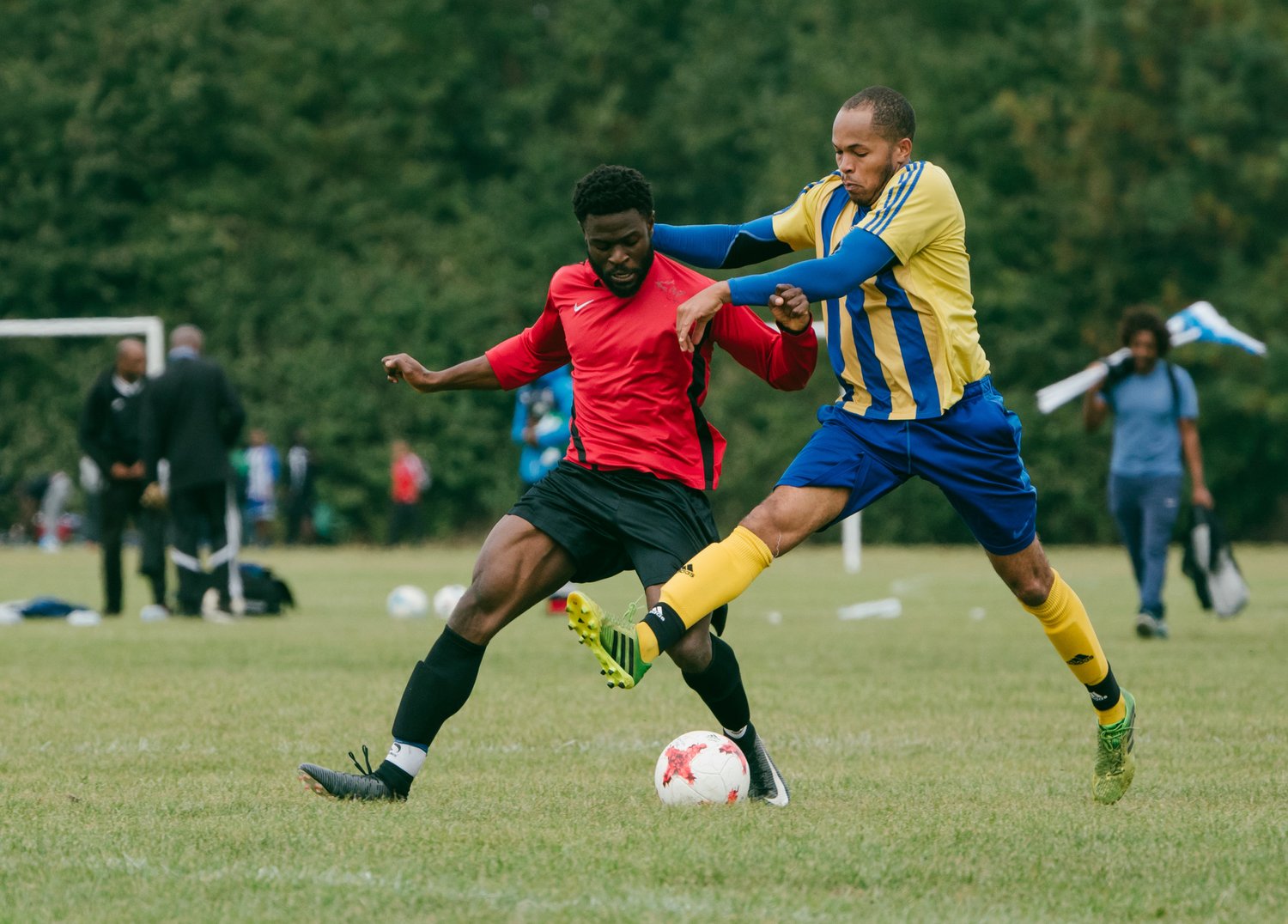 Grass roots football hackney marshes match action – Day 3 - Referee's insight and warm-up