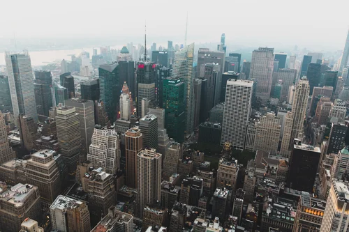 New york skyline aerial skyscrapers manhattan view – New York