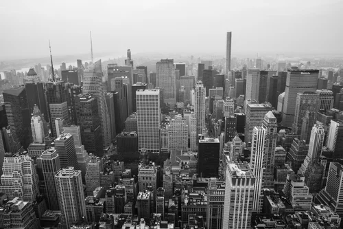 New york skyline black and white aerial – New York