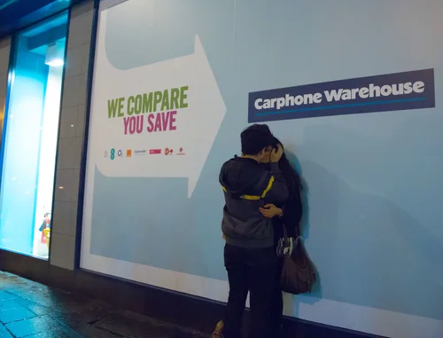 Street woman poster advertisement carphone warehouse blue – Street