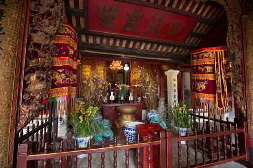 Vietnam temple interior altar red gold – Vietnam