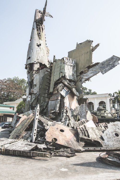 Vietnam wreck b52 bomber plane war memorial – Vietnam