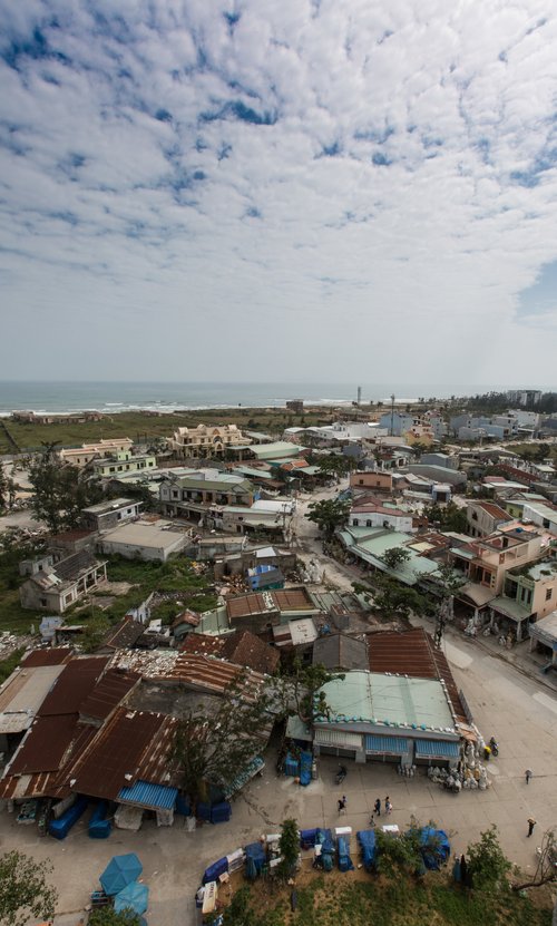 Vietnam town aerial view rooftops river – Vietnam
