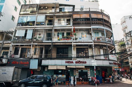 Vietnam apartment building street old facade – Vietnam
