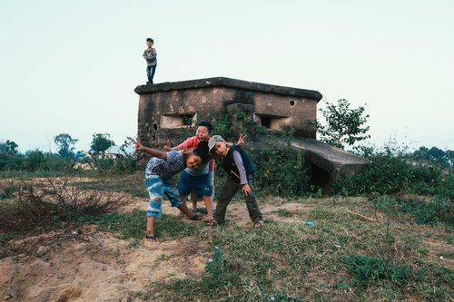 Vietnam bunker friends group countryside – Vietnam