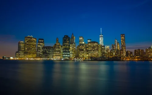 New york skyline night manhattan blue hour – New York