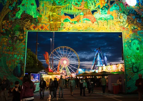 Luxembourg funfair ferris wheel night lights schueberfouer – Luxembourg