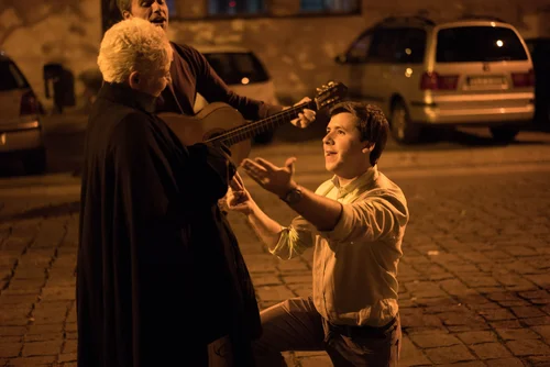 Portugal night street man dancing musician candid – Portugal