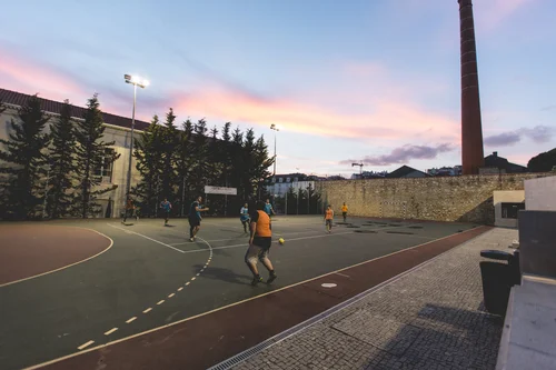 Portugal football pitch sunset street dusk players – Portugal