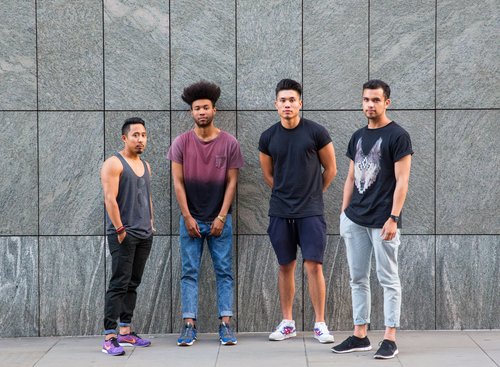 Group four men friends street fashion urban – Fashion & Portrait Photography