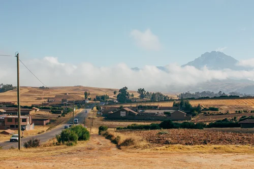 Peru sacred valley landscape mountains fields cloud – Peru