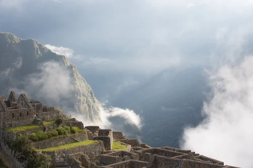 Peru ruins terraces mountains clouds inca pisac – Peru