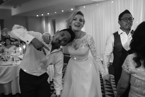 Wedding bride groom dance reception black and – Wedding Photography
