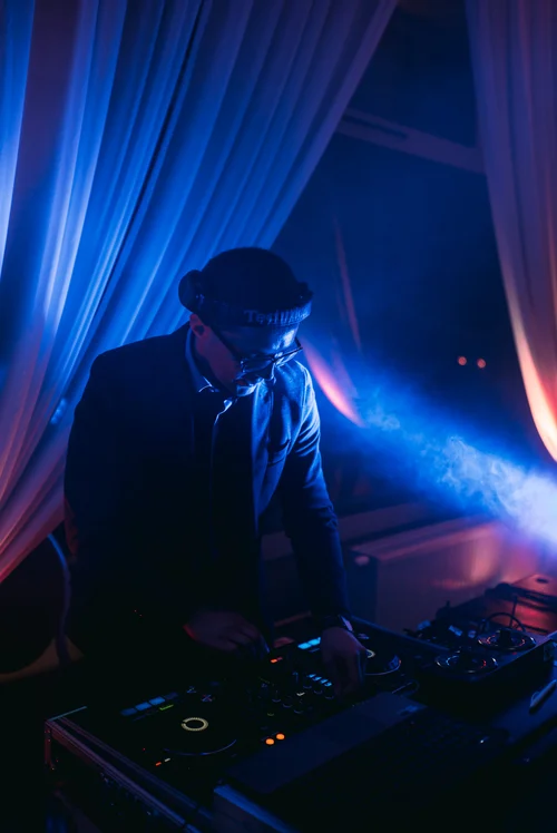Dj music wedding reception blue lights party – Wedding Photography