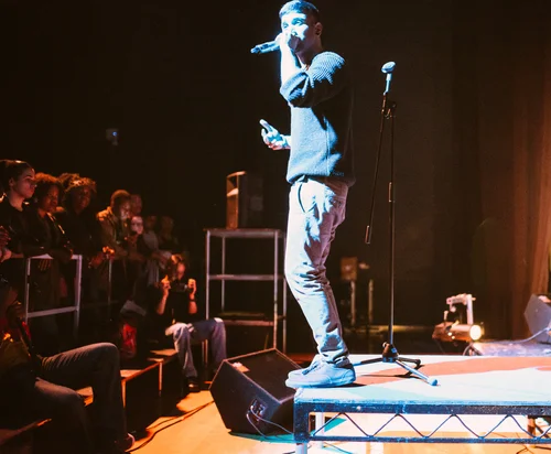 Singer man stage crowd audience concert live – Cynical headliner show