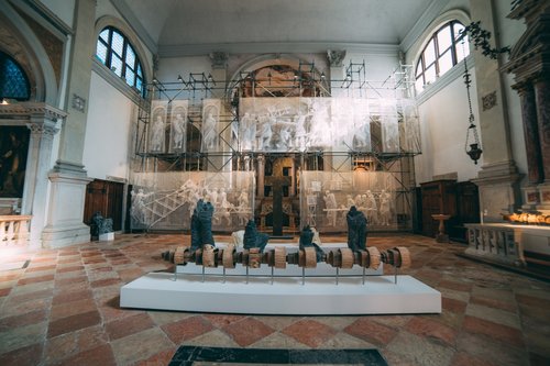Venice church interior altar art architecture – Italy Venice