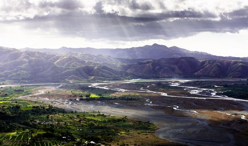 Valley clouds rays mountains landscape philippines aerial – Philippines