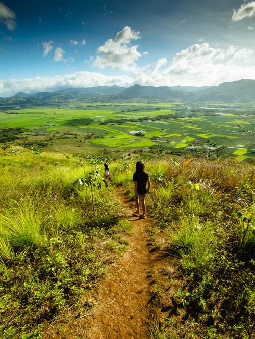 Valley green hills woman hiking landscape philippines – Philippines