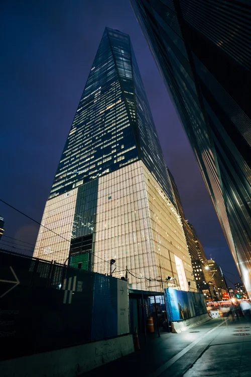 New york skyscraper night glass tower street – New York