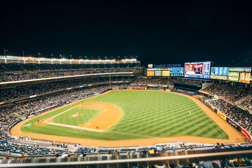 New york yankee stadium baseball night floodlights – New York