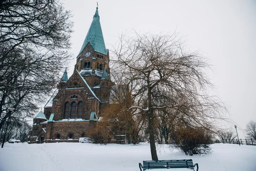 Stockholm church snow winter park sofia kyrka – Stockholm