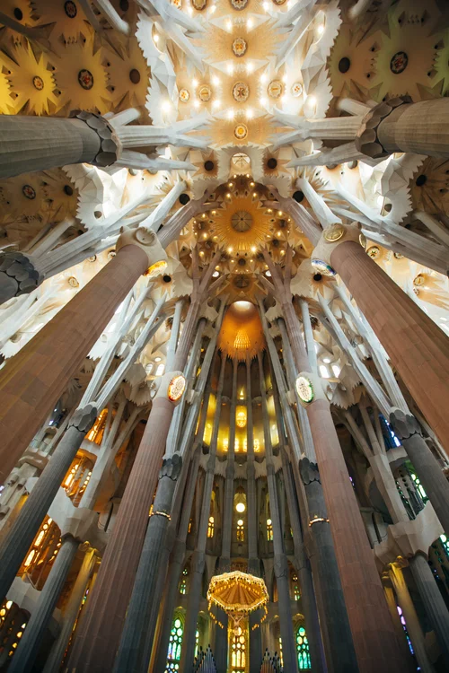 Barcelona sagrada familia gaudi interior ceiling church – Barcelona