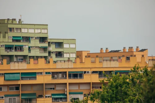 Barcelona apartment buildings colourful facade balconies – Barcelona