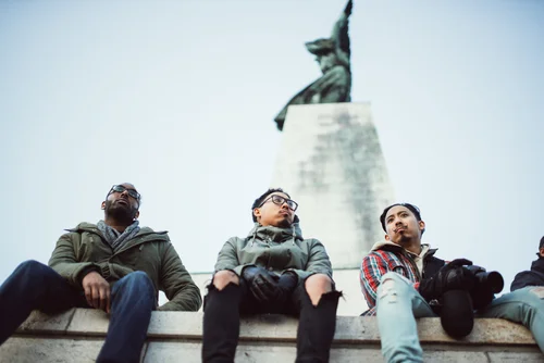 Budapest friends sitting statue liberty gellert hill – Budapest