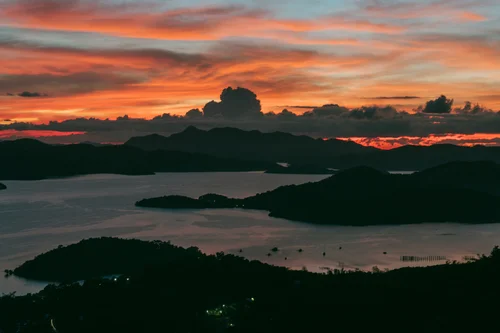 Philippines sunset clouds islands sea orange – Philippines