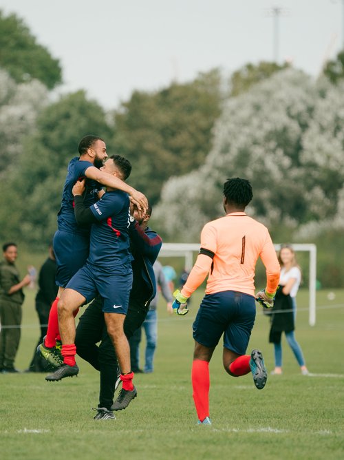 Jack walpole cup final celebration hug goalkeeper – Day 2 -  Jack Walpole cup final